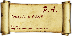 Posztós Adolf névjegykártya